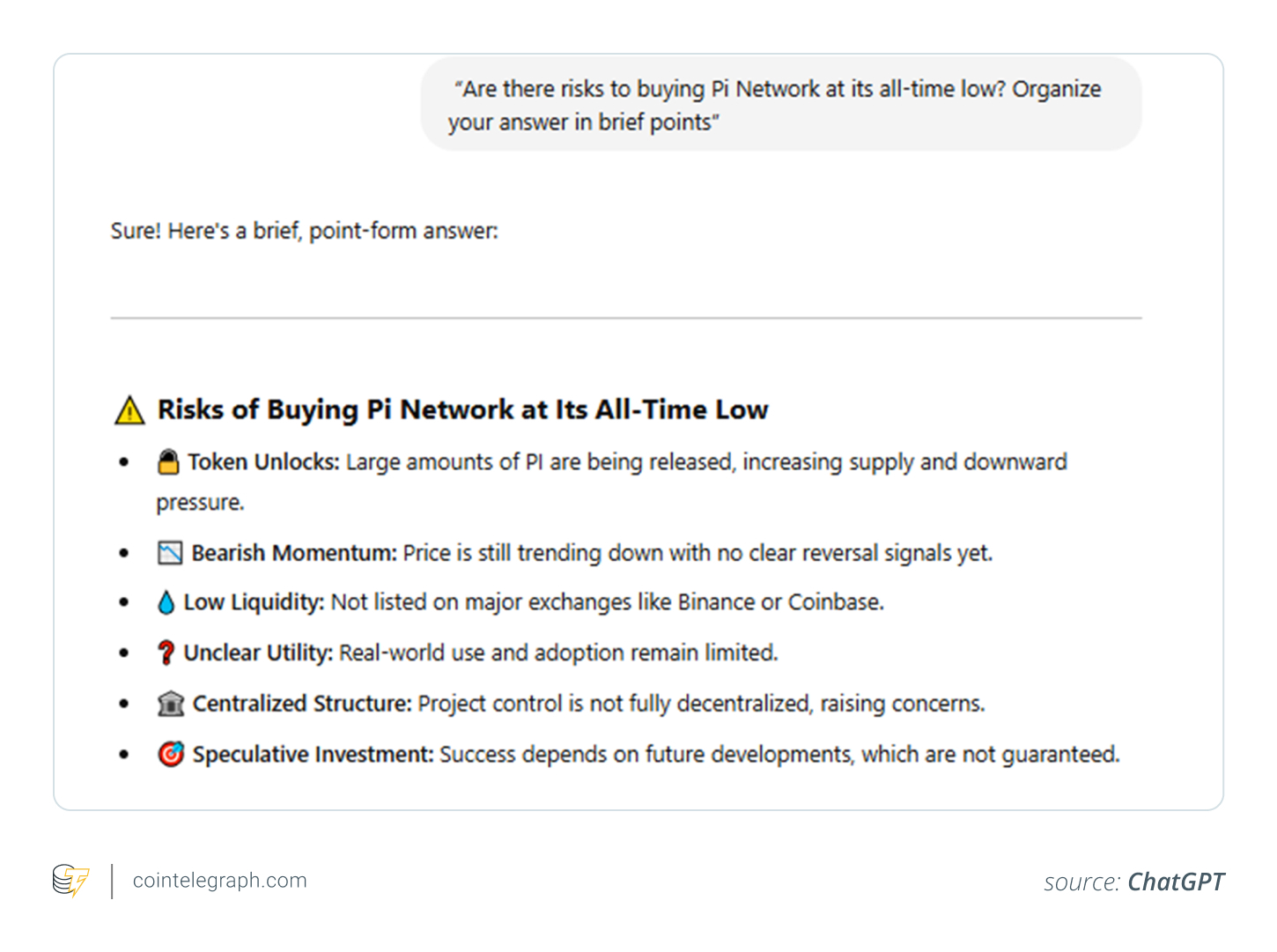 ChatGPT, Pi ağıyla ilişkili riskleri tartışıyor